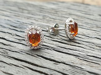 18ct White Gold Citrine Studs