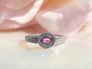18ct White Gold Pink Sapphire Cluster