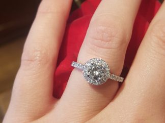 18ct White Gold Halo Ring 0.98ct