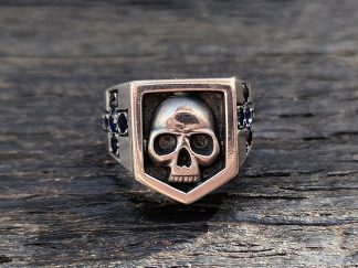 Skull and Sapphire Ring