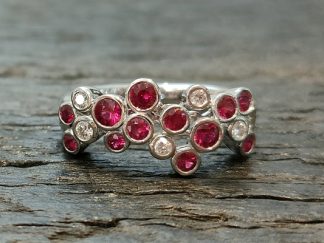 ruby and diamond bubble ring - N1/2