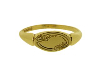 9ct ladies fancy signet ring