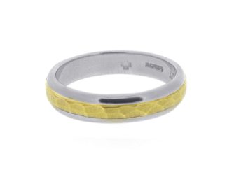 18ct Yellow Gold and Platinum 4mm Court