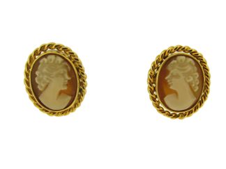 9ct cameo stud earrings