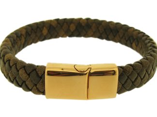 wide brown leather bracelet
