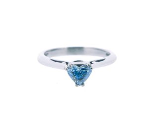 18ct White Gold Blue Diamond Ring