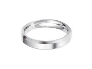 platinum 4mm bevelled band