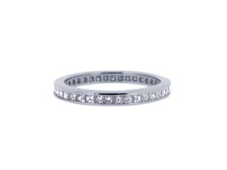 Platinum Princess Cut Full Eternity 1.09ct