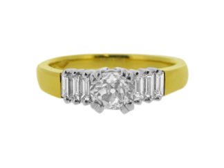 Old cut diamond ring 0.91ct