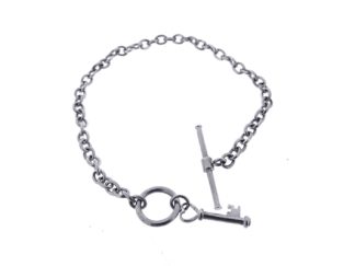 9ct White Gold Key Bracelet