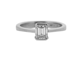 emerald cut solitaire 0.74ct