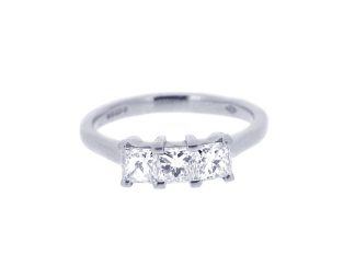 Platinum Princess Cut Trilogy 0.79ct Total
