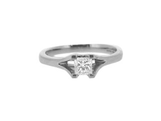 Platinum Princess Cut Solitaire 0.33ct