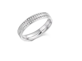 18ct White Gold Double Row Eternity 0.56ct
