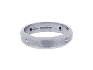 9ct White Gold Diamond Band
