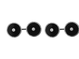 18ct Onyx and Diamond Cufflink Set