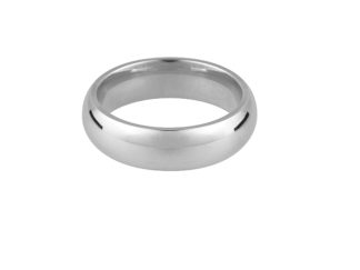 9ct White Gold 6mm Court Band