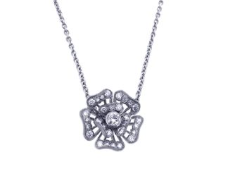 Handmade Diamond Flower Necklace