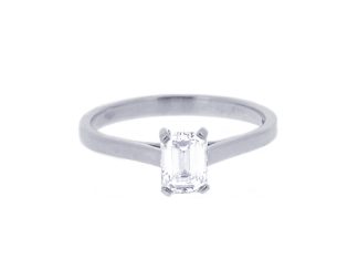 Platinum Emerald Cut 0.55ct