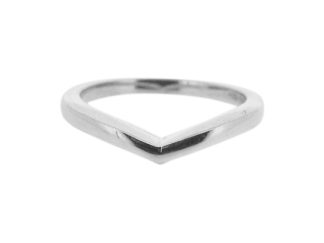 18ct White Gold Wishbone Wedding Ring