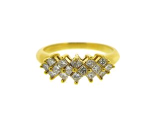 18ct Princess cut Cluster Ring