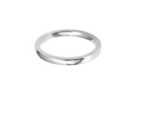 Ladies 2mm Platinum Flat Band