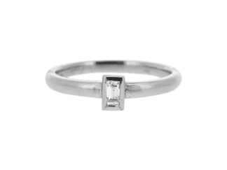 Platinum Solitaire Diamond Baguette Cut 0.18ct