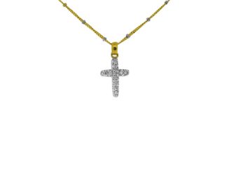 18CT DIAMOND CROSS 0.21CT