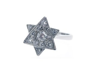 9ct White Gold Star Diamond Ring
