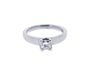 18ct White Gold Princess Solitaire 0.40ct