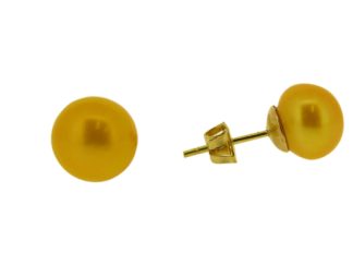 9ct yellow gold pearl studs