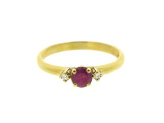 9ct Yellow Gold Ruby Ring