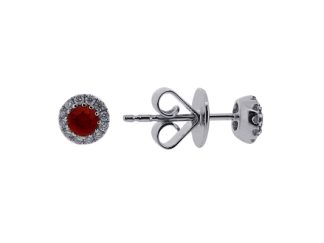 18ct White Gold Ruby Studs 