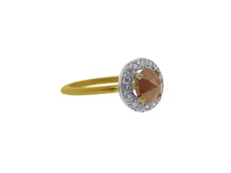 Handmade 9ct Yellow and White Gold Pink Diamond Ring