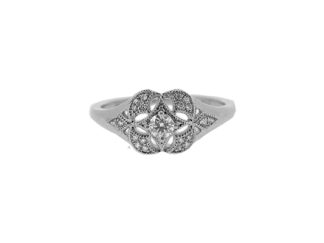 18ct White Gold Flower Ring