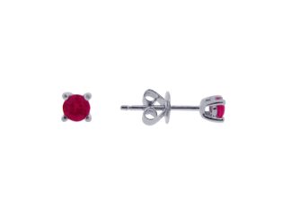 18ct White Gold Ruby Studs