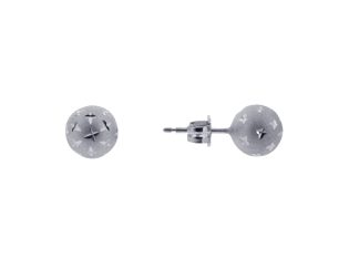 9ct White Gold Ball Earrings