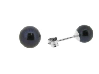 7mm black pearl studs
