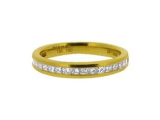 18ct Yellow Gold Princess Cut Half Eternity 0.50ct