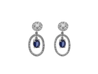 Sapphire and Diamond Drop Earrings