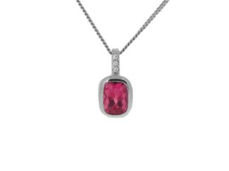 Tourmaline and Diamond Pendant