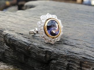 18ct White Gold Spinel Cluster