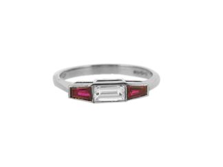 Platinum Ruby and Diamond Ring 