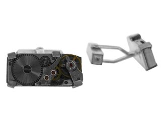 silver watch movement cufflinks