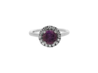 Amethyst and Diamond Cluster Ring