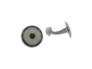 Silver Blue Enamel Cufflinks