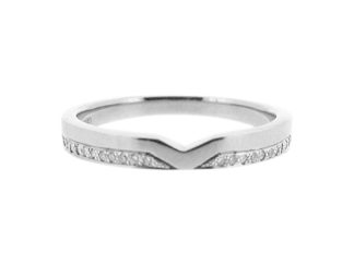 Platinum Offset Diamond Band