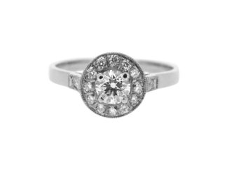 Platinum Halo Engagement Ring 0.42ct