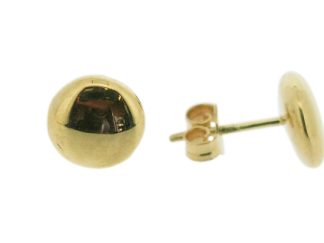 9mm gold button studs
