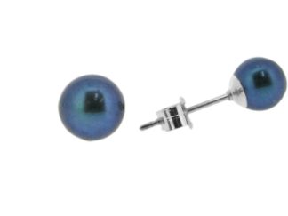 6mm blue pearl studs